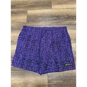 Vintage 80s Pipeline Board Shorts Swim‎ Surf AOP Purple Men's Large 36-38 RARE